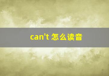 can't 怎么读音